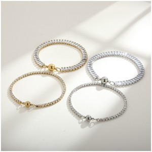 ยุโรปและสหรัฐอเมริกาเทรนด์ไทเทเนียมเหล็กสี่เหลี่ยมจัตุรัสเพทาย INS เครื่องประดับลมเครื่องประดับสแตนเลสสตีลหินแถวเดียวเพชรสร้อยข้อมือหัวเข็มขัดแม่เหล็กหญิงแม่เหล็กหญิง